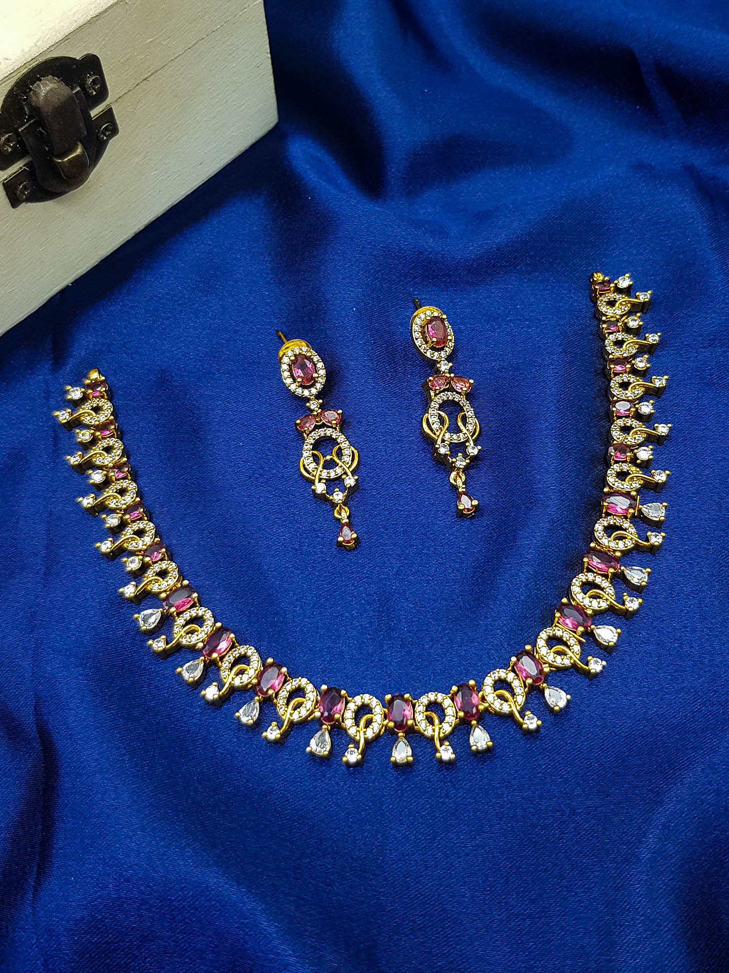 Premium Gold Plated CZ Neklace Set