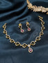 Premium Gold Plated Short CZ Necklace Set