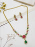 Premium Gold Plated Short CZ Necklace Set
