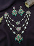 Premium Gold Plated 3 layers CZ Necklace set with Mossanite Stones