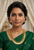 Premium Kasu short necklace set with Green Stones