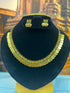 Premium Kasu short necklace set with Green Stones