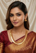 Premium Kasu short necklace set with Red Stones