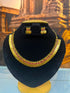 Premium Kasu short necklace set with Red Stones