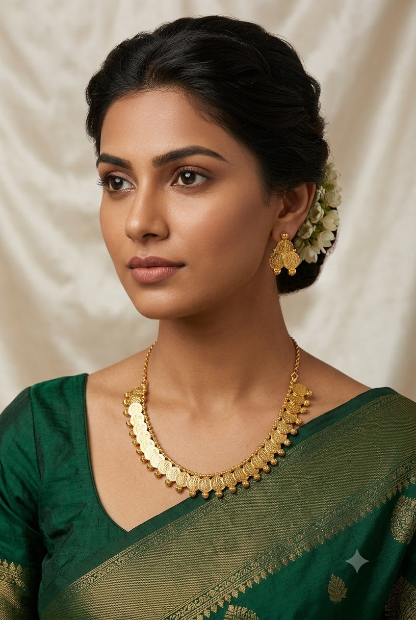 Premium Kasu Short necklace Set
