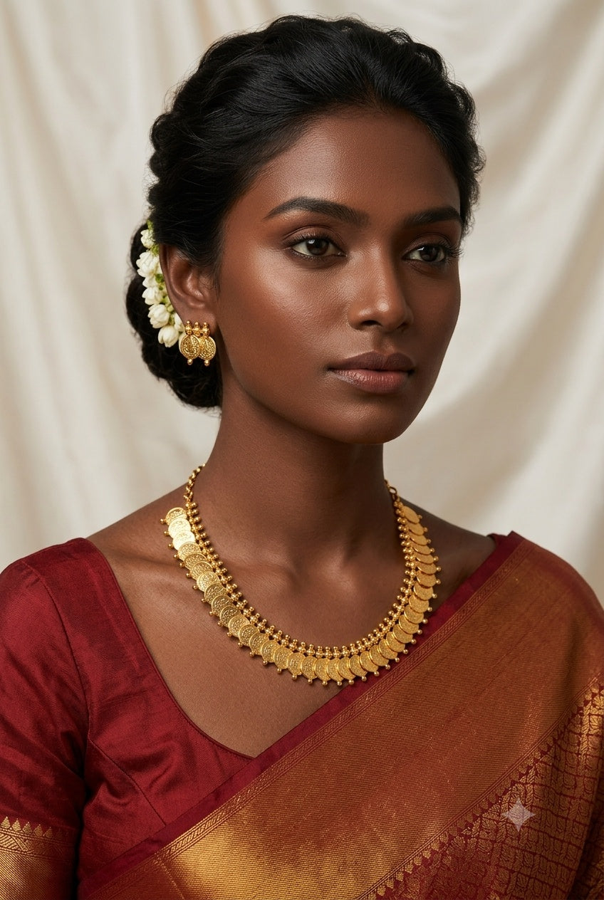 Premium Kasu Short necklace Set