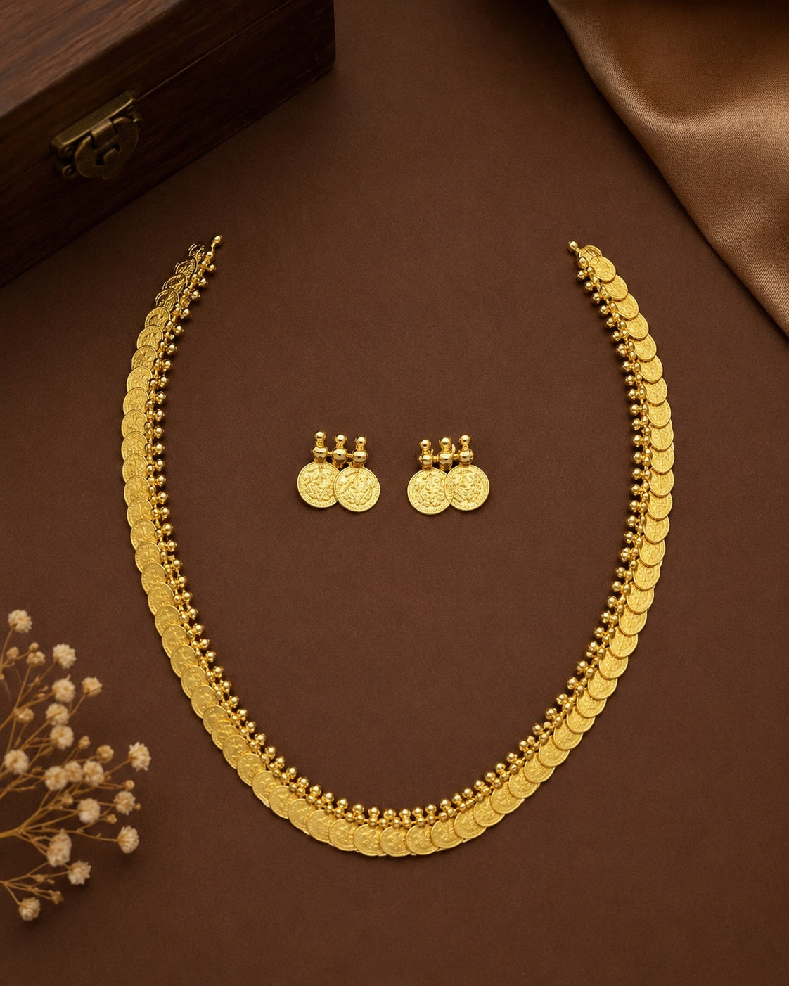Premium kasu Long necklace Set