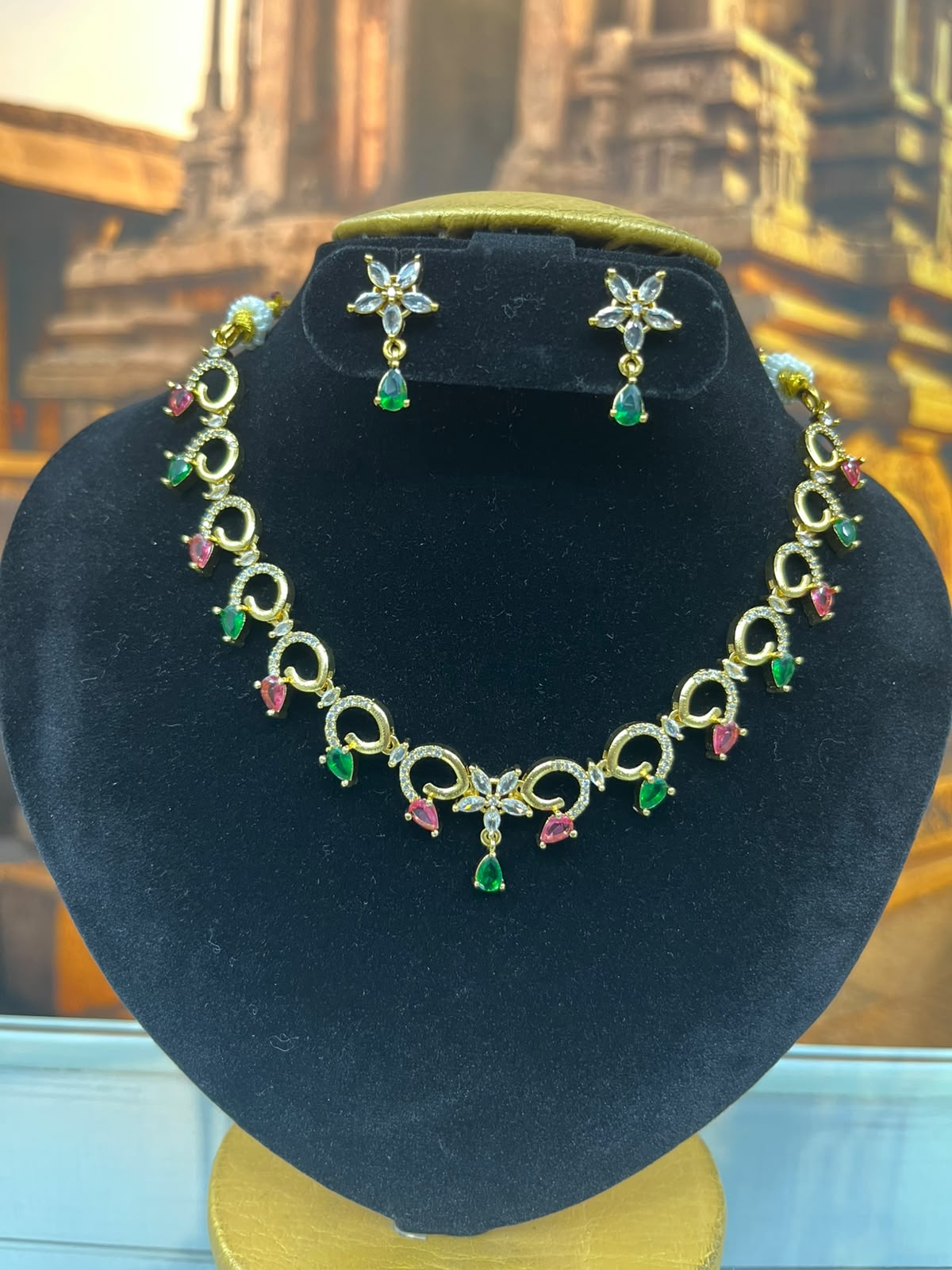Premium Multicolour CZ Necklace Set