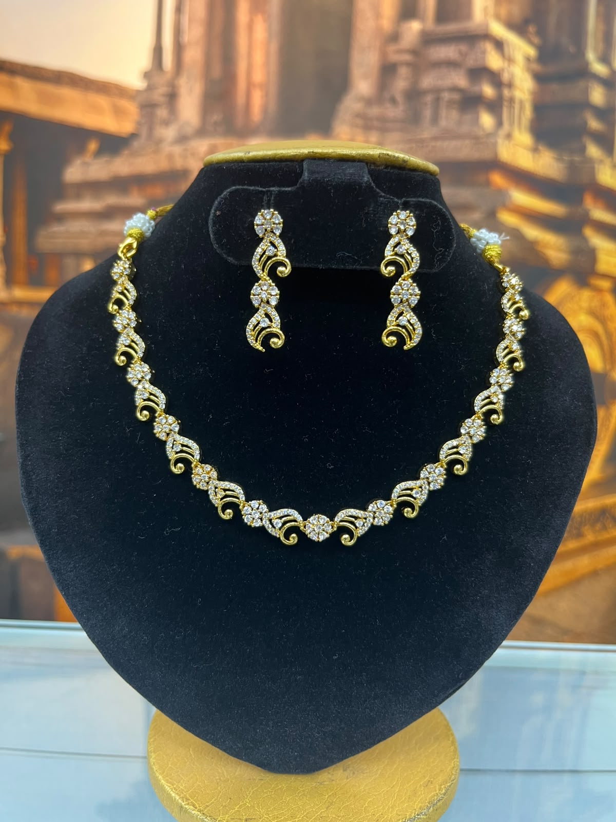 Premium White Stone CZ Necklace Set