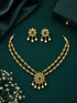 premium CZ Short necklace set with green stones