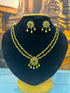 premium CZ Short necklace set with green stones