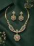 premium CZ Medium necklace set with pink stones