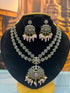 2 layers Victorian PolishAD Stone necklace with Mossannite Stone