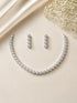 White Gold Plated Single Layer Stone CZ Necklace Set
