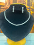 White Gold Plated Single Layer Stone CZ Necklace Set