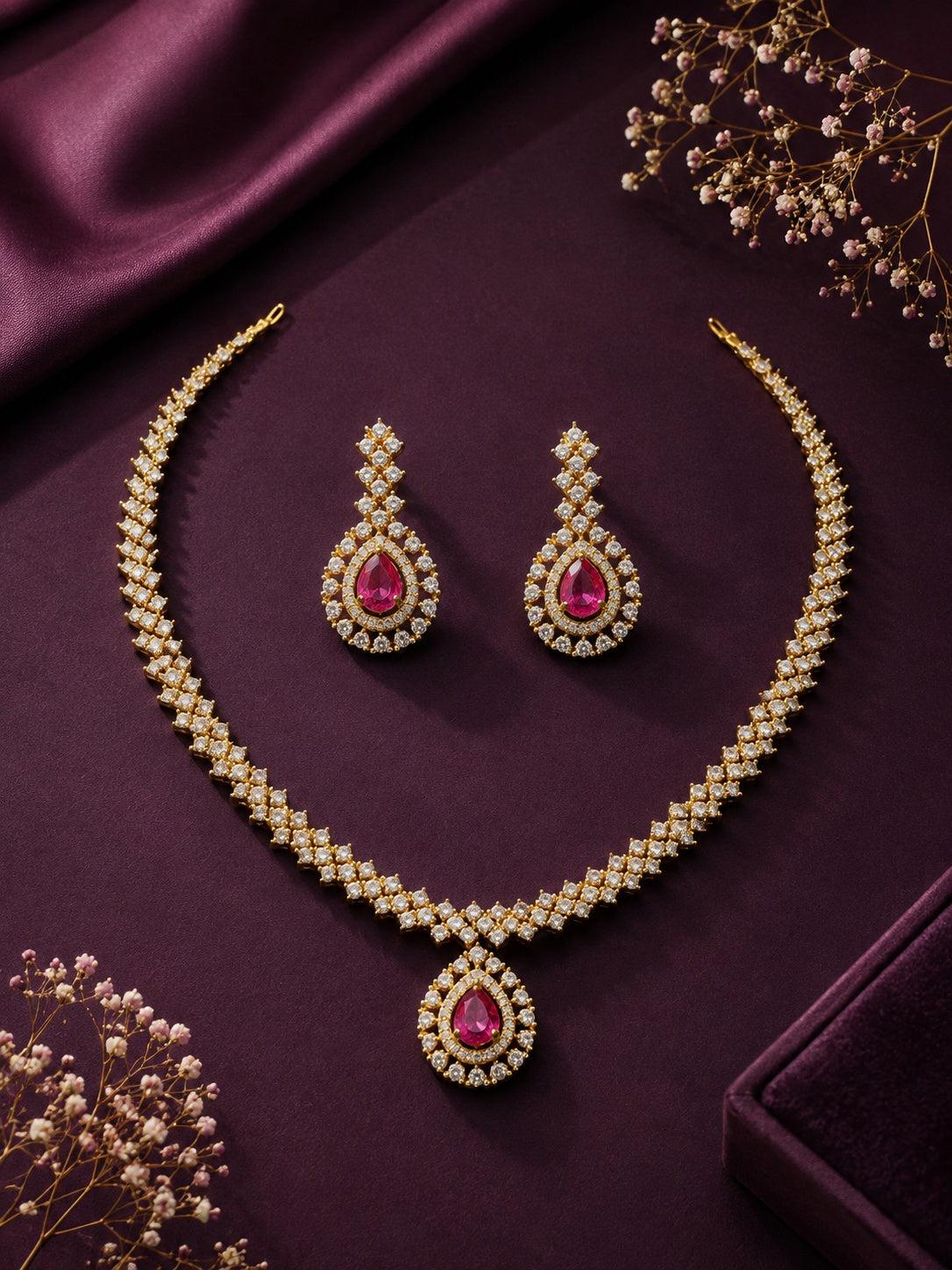 Medium CZ Necklace Set