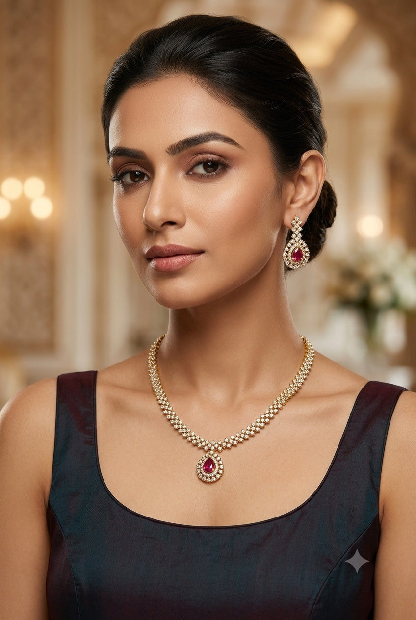 Medium CZ Necklace Set