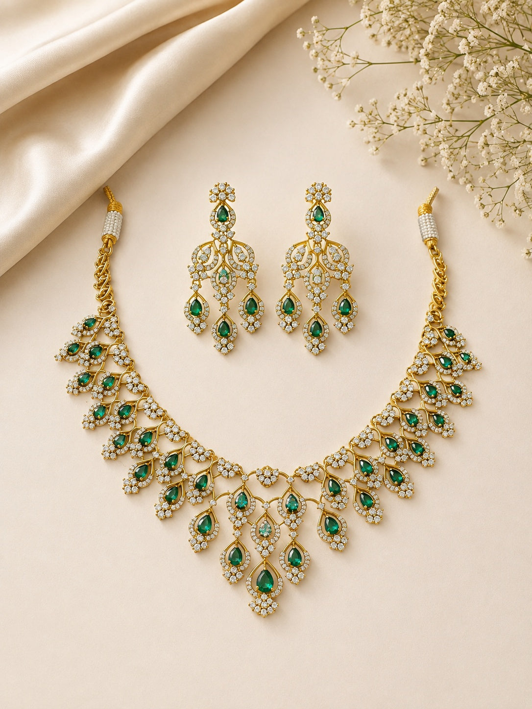 Delicate Short CZ Necklace Set