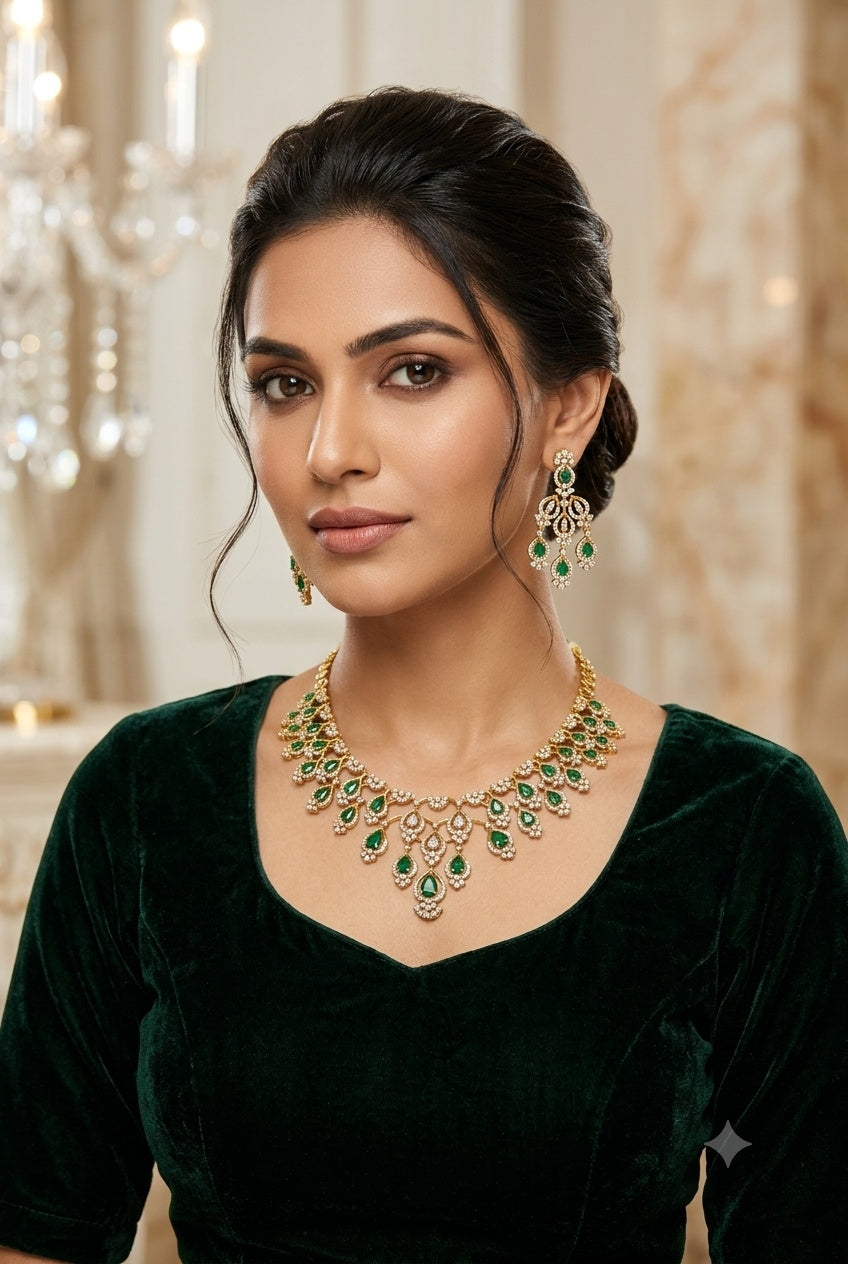 Delicate Short CZ Necklace Set