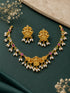 AD Short Necklace Set with Antique Finish