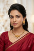 AD Short Necklace Set with Antique Finish