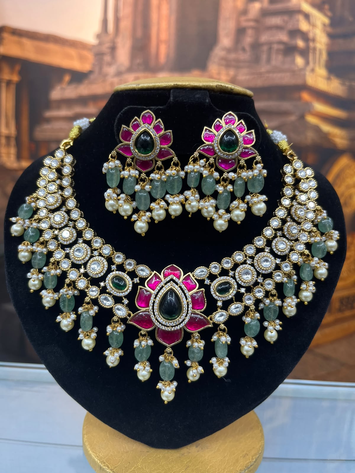 Victorian Mossannite Necklace Set Bridal Fir