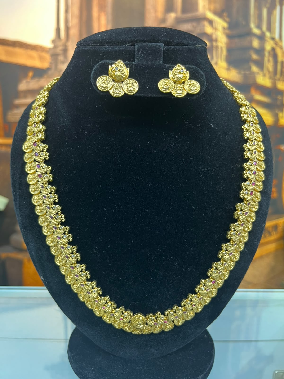 Antique Kasu Long Necklace Set