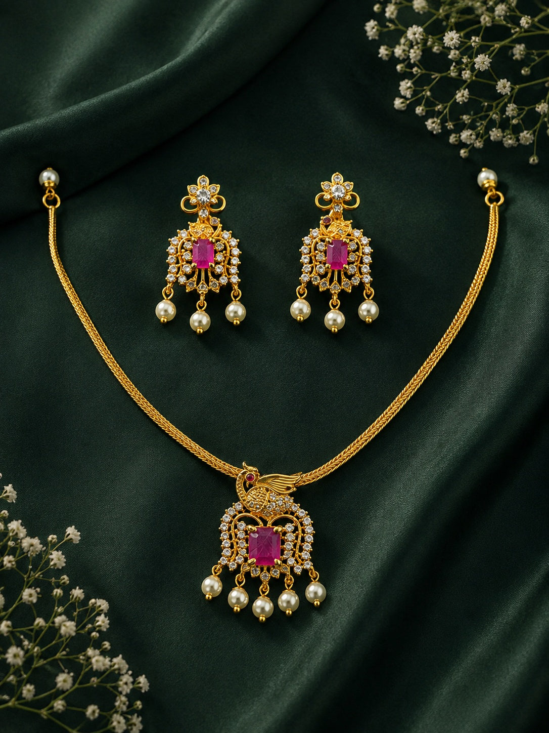 Simple AD Short necklace Set