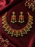 TempleShort Necklace Set with Coral Stones