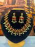 TempleShort Necklace Set with Coral Stones
