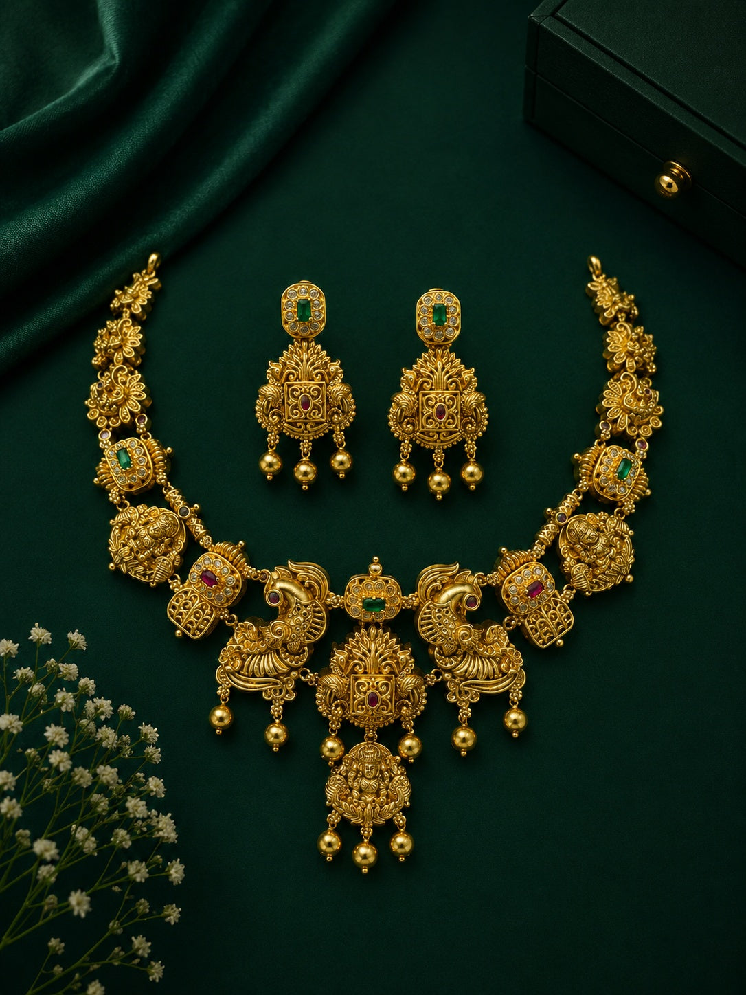 Temple Broad Short NEcklace Set