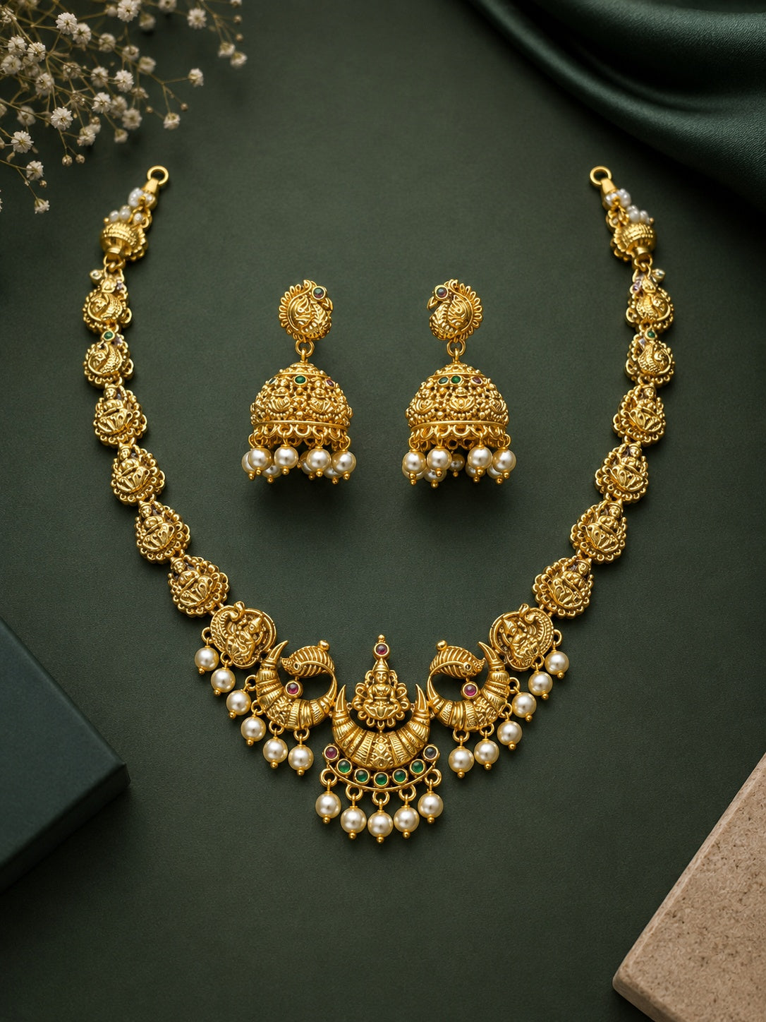 Simple Temple Necklace Set