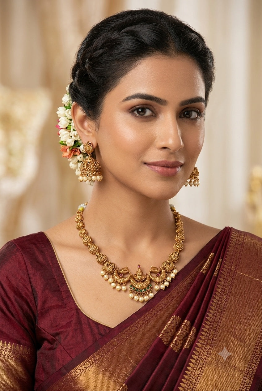 Simple Temple Necklace Set