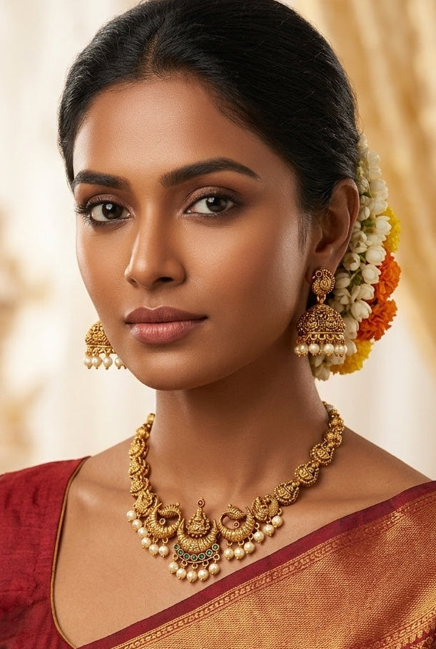 Simple Temple Necklace Set