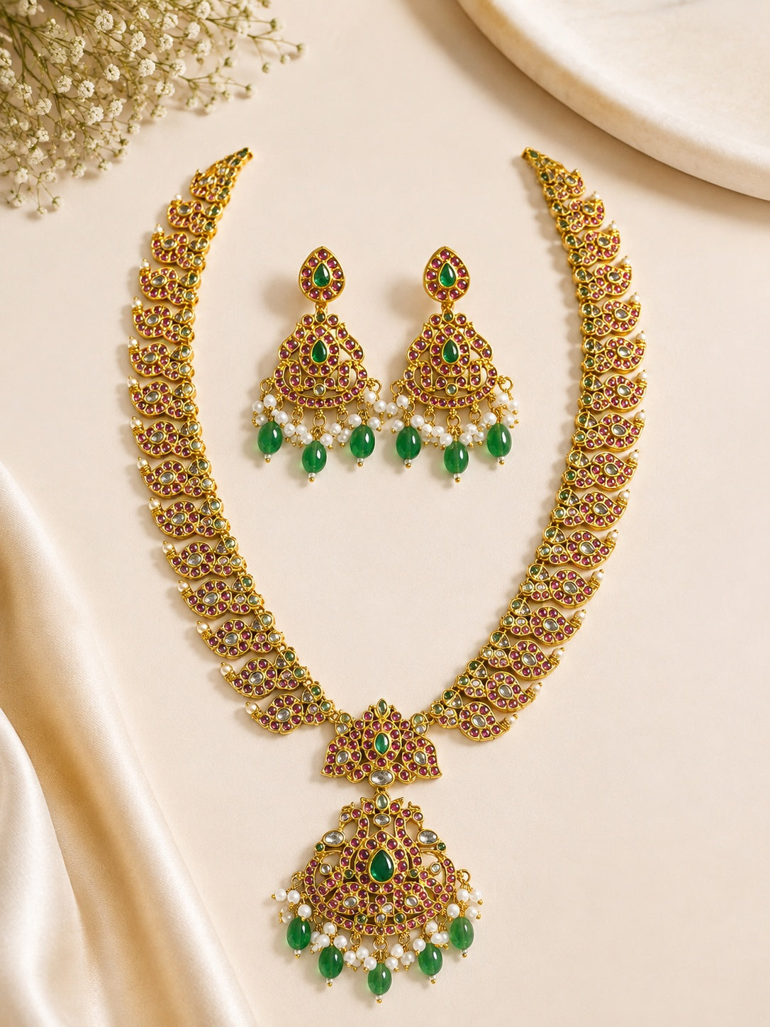 Kundan Jadau Long Necklace Set