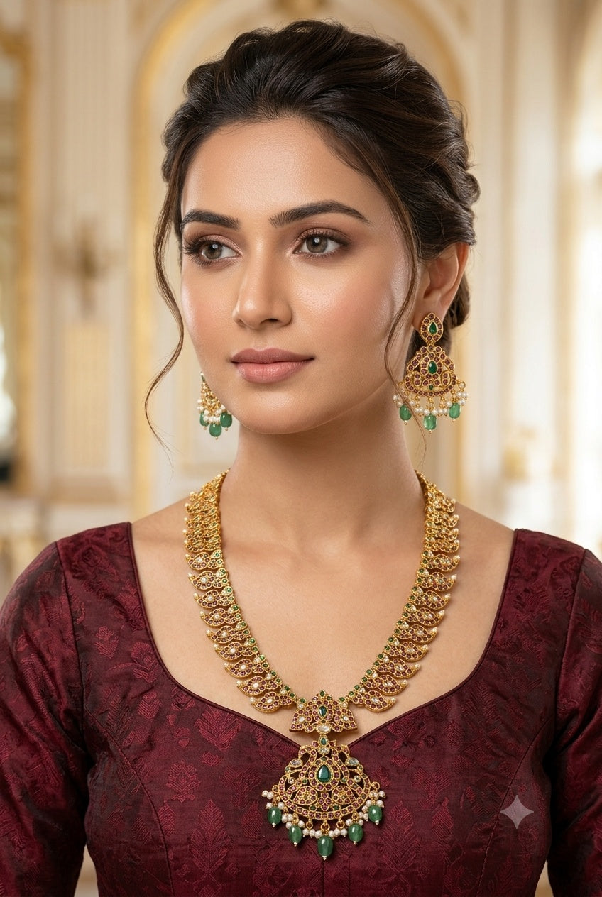 Kundan Jadau Long Necklace Set