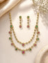Gold Plated Double line CZ Necklace Set