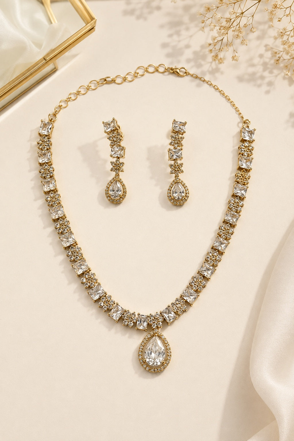 Mehendi Gold Plated CZ Necklace Set
