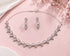 White Gold Plated AD Necklace Set