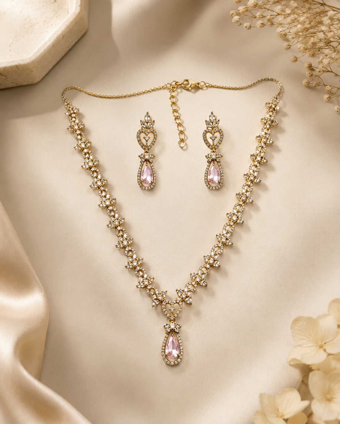Mehendi Gold Plated CZ Necklace Set