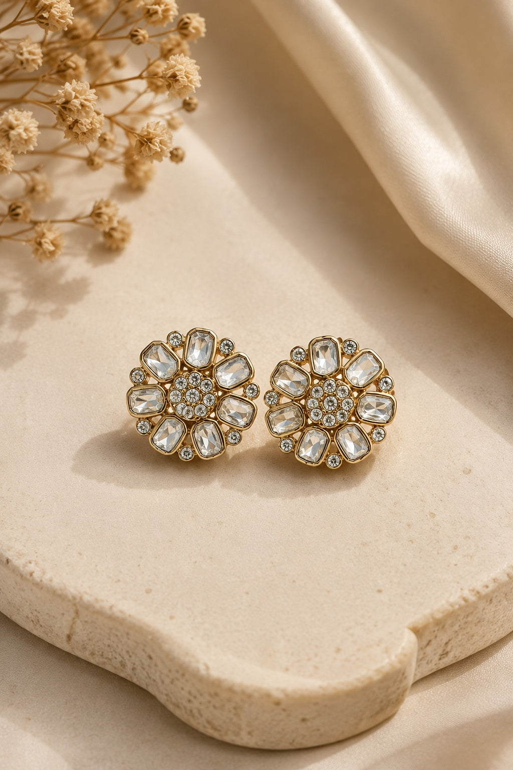 Gold Plated Mozaannite Earrings