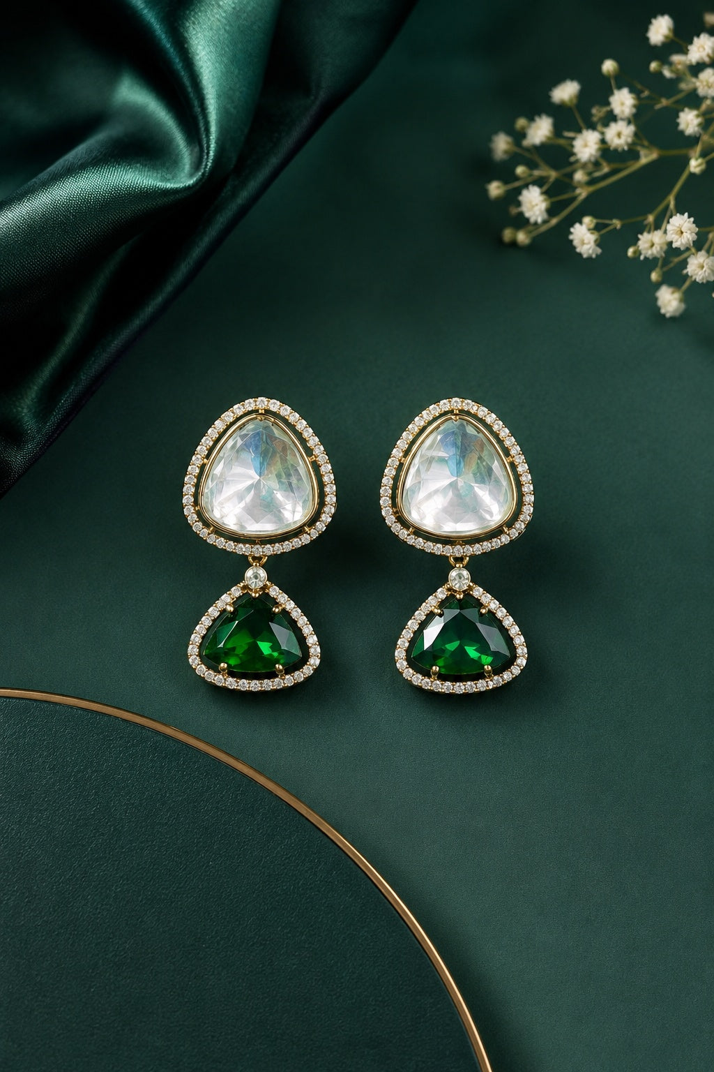 Gold Plated Mozaannite Earrings