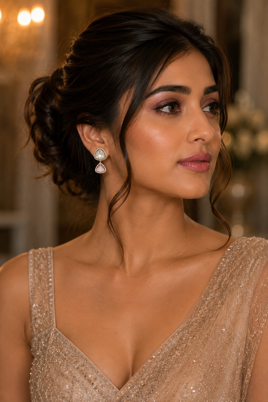 Gold Plated Mozaannite Earrings