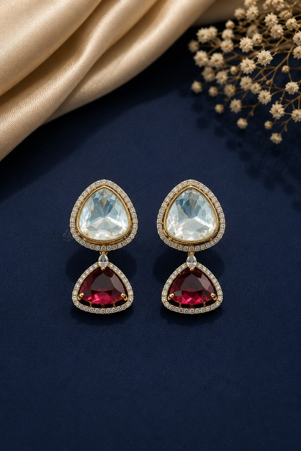 Gold Plated Mozaannite Earrings