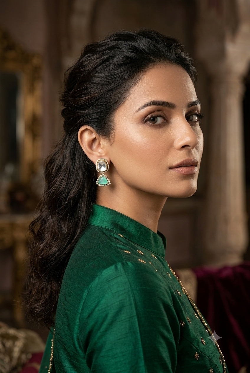 Gold Plated Mozaannite Earrings