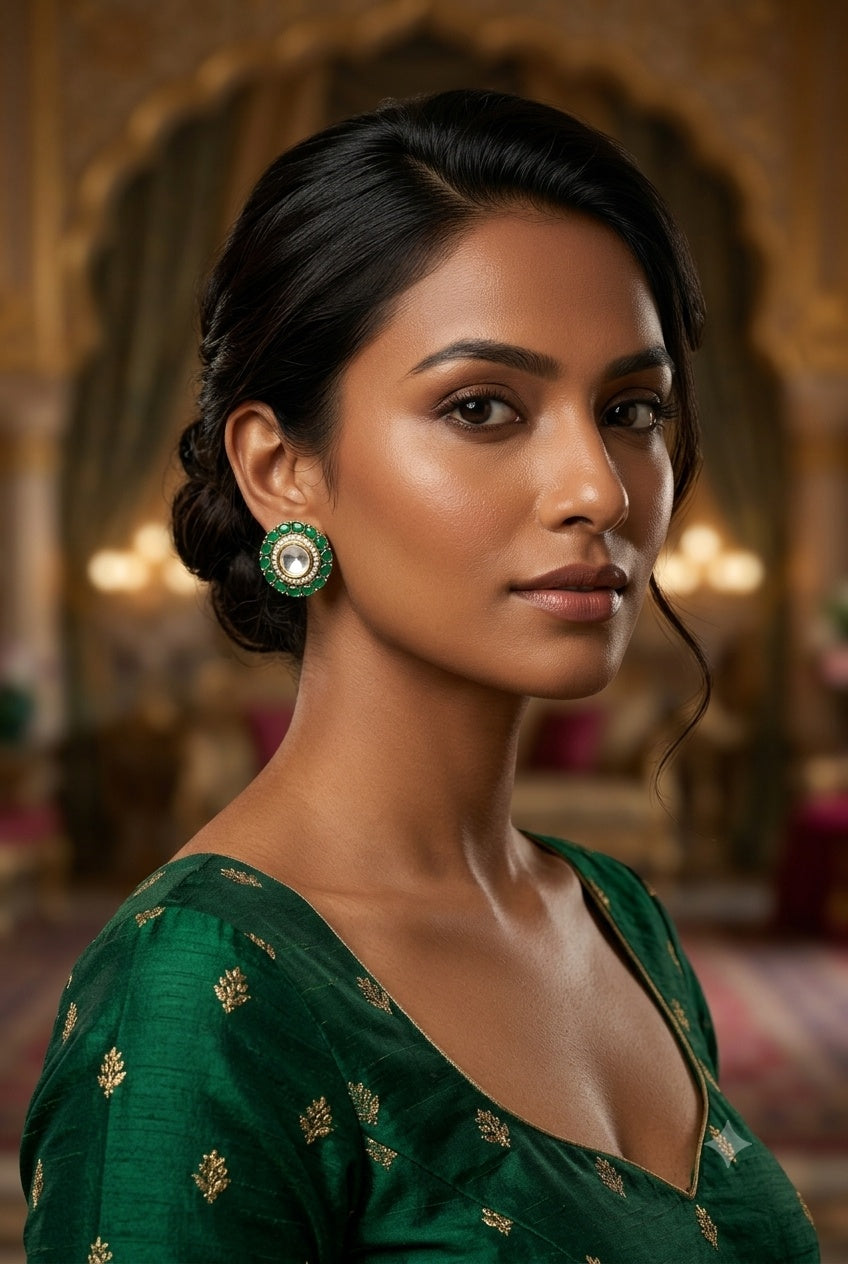 Gold Plated Mozaannite Earrings