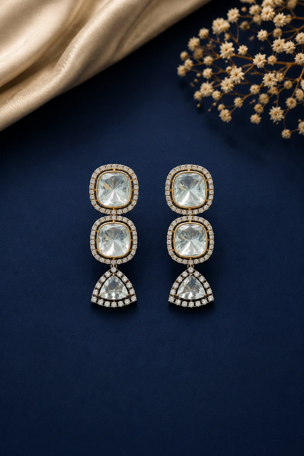 Gold Plated Mozaannite Earrings