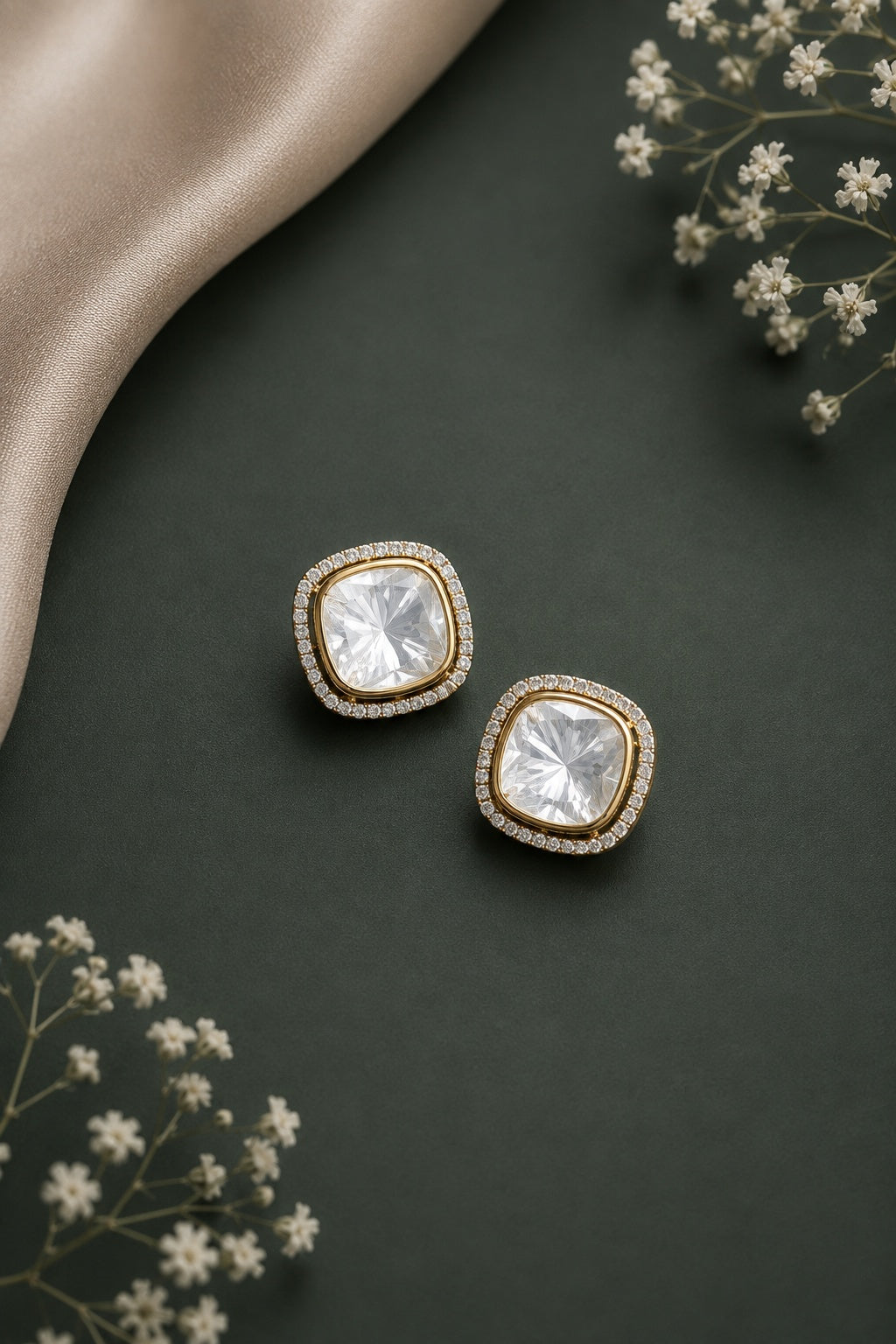 Gold Plated Mozaannite Earrings