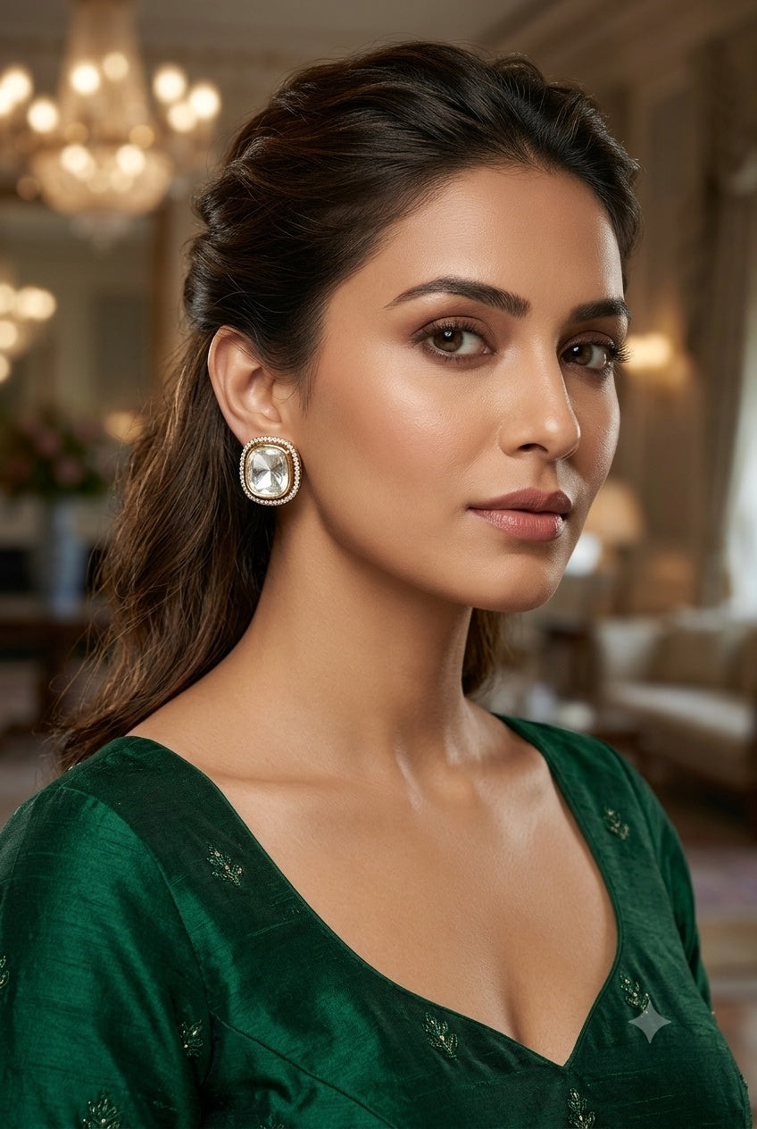 Gold Plated Mozaannite Earrings