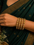 Set of 4 Gold-Plated Antique Bangles with pearls